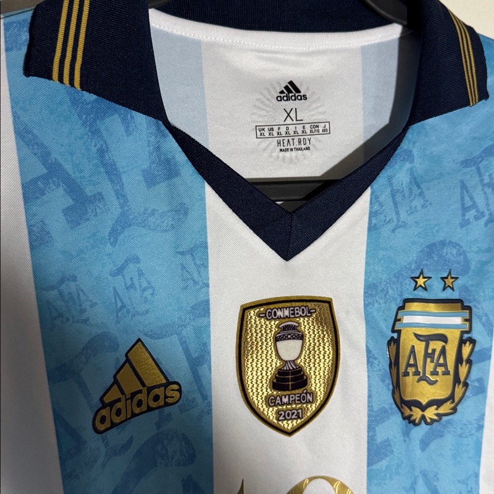 Adidas Argentina National Team Soccer Jersey Messi 10 Mens Size XL Copa America - Picture 9 of 15